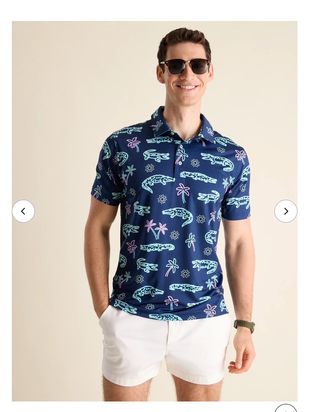 Chubbies Navy Alligator Palms Polo